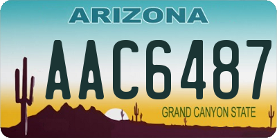 AZ license plate AAC6487