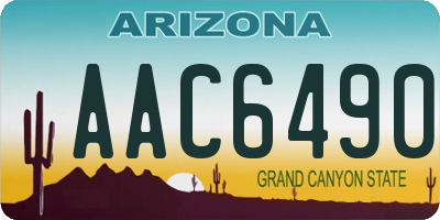 AZ license plate AAC6490