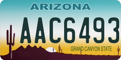 AZ license plate AAC6493