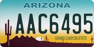 AZ license plate AAC6495