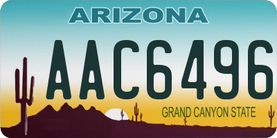 AZ license plate AAC6496