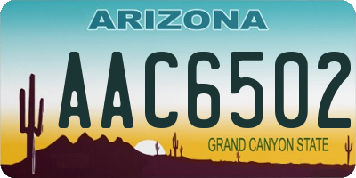 AZ license plate AAC6502