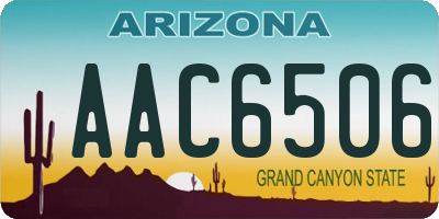 AZ license plate AAC6506