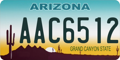 AZ license plate AAC6512