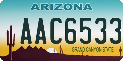 AZ license plate AAC6533