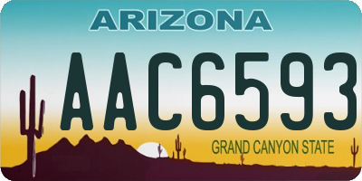 AZ license plate AAC6593