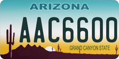 AZ license plate AAC6600