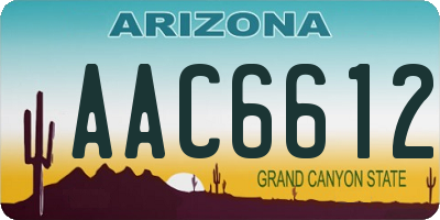 AZ license plate AAC6612