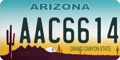 AZ license plate AAC6614