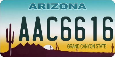 AZ license plate AAC6616