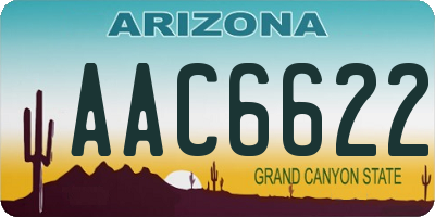 AZ license plate AAC6622