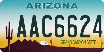 AZ license plate AAC6624