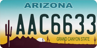 AZ license plate AAC6633