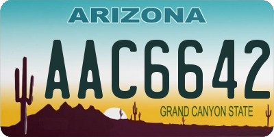 AZ license plate AAC6642