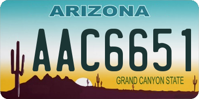 AZ license plate AAC6651