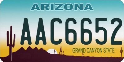 AZ license plate AAC6652