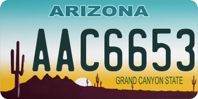 AZ license plate AAC6653