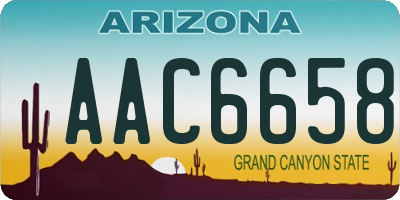 AZ license plate AAC6658
