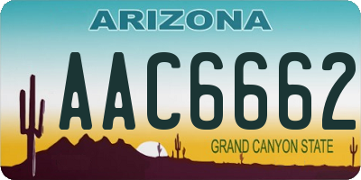 AZ license plate AAC6662