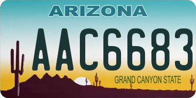 AZ license plate AAC6683