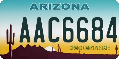 AZ license plate AAC6684