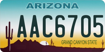 AZ license plate AAC6705