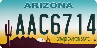 AZ license plate AAC6714