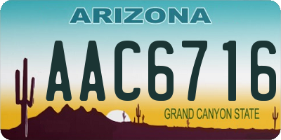 AZ license plate AAC6716