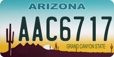 AZ license plate AAC6717