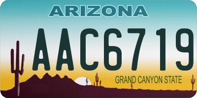 AZ license plate AAC6719