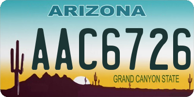 AZ license plate AAC6726