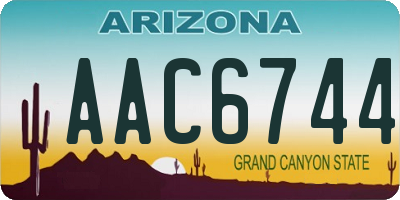AZ license plate AAC6744