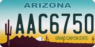 AZ license plate AAC6750