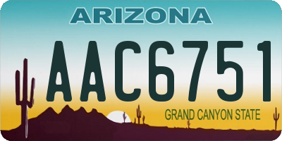 AZ license plate AAC6751