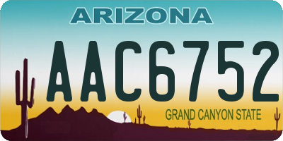 AZ license plate AAC6752