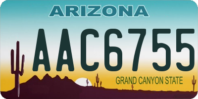 AZ license plate AAC6755