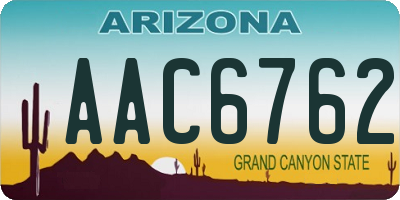 AZ license plate AAC6762