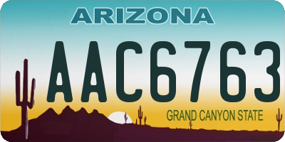 AZ license plate AAC6763