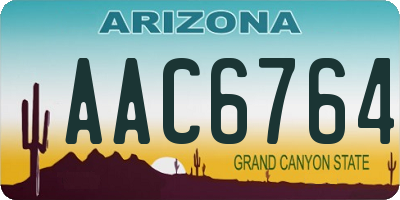 AZ license plate AAC6764