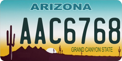 AZ license plate AAC6768