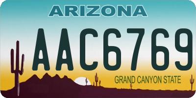 AZ license plate AAC6769
