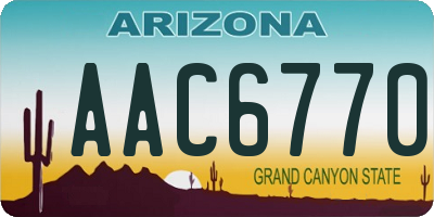 AZ license plate AAC6770