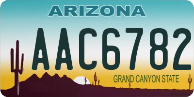 AZ license plate AAC6782