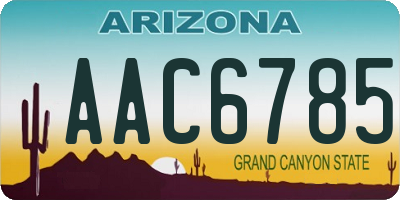 AZ license plate AAC6785