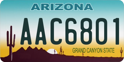 AZ license plate AAC6801