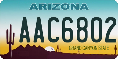 AZ license plate AAC6802