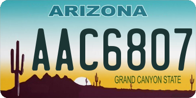 AZ license plate AAC6807