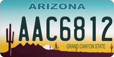 AZ license plate AAC6812