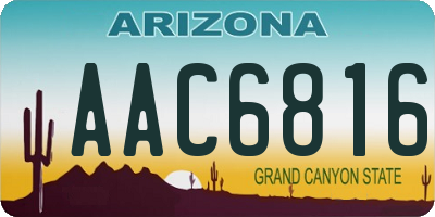 AZ license plate AAC6816