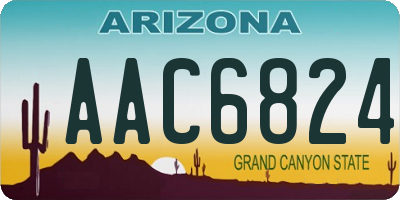 AZ license plate AAC6824